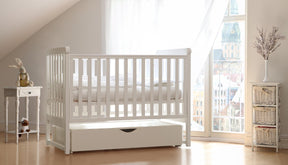 Berceau bébé 120x60cm à bascule YappyMove avec sommier réglable et tiroir