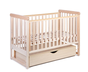 Berceau bébé 120x60cm à bascule YappyMove avec sommier réglable et tiroir