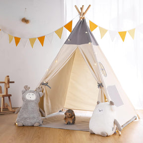 Tipi infantil con esterilla, dispositivo de fijación y guirnalda 120Lx120lx150H