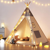 Tipi infantil con esterilla, dispositivo de fijación y guirnalda 120Lx120lx150H