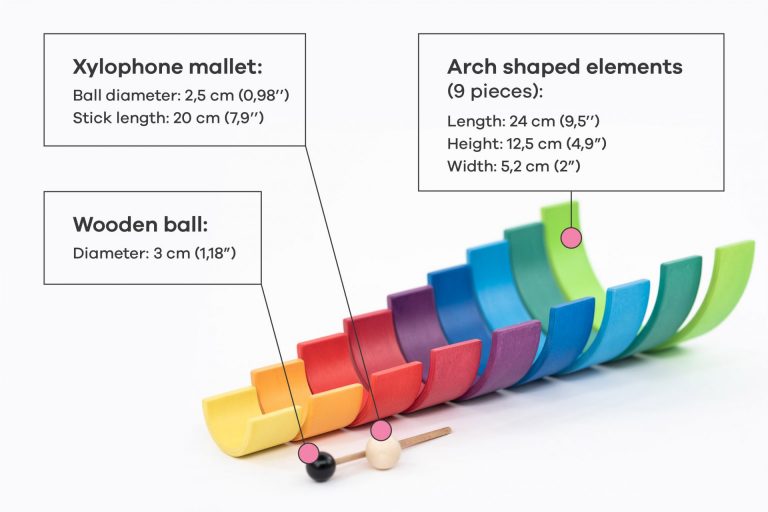 Blocs en bois (9 pièces) Arc-en-ciel Leg&Go - Baby Activity Toys par Leg&Go