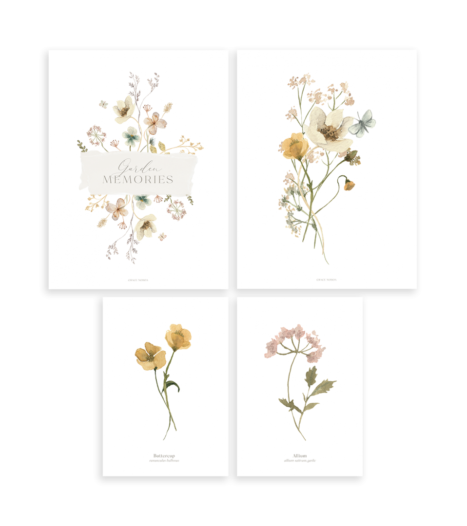 Lot de 4 affiches Mademoiselle Lilipinso - Wallpapers par Lilipinso