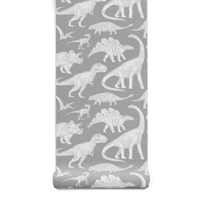 Papier peint dinosaure gris Pastelowe Love - Wallpapers par Pastelowe Love